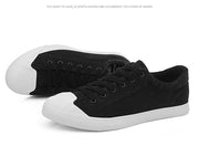 Low-top Lace-up Flat Four Seasons Solid Color Men's Canvas Shoes