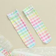 Girl's Colorful Checkered Suspender Dress