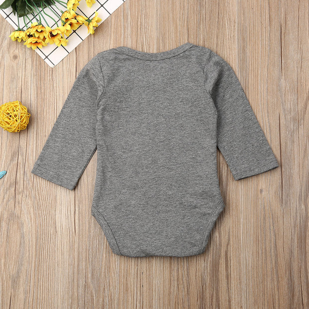 Letter Long-sleeved T-shirt | Male Baby Jumpsuit