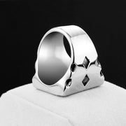 Titanium Steel Sickle Reaper Ring Poker Idea