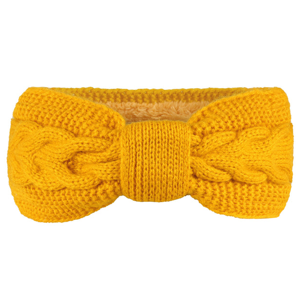 Women's Fleece-lined Wool Bow Hair Band