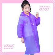 Transparent, portable and backpackable girl's poncho