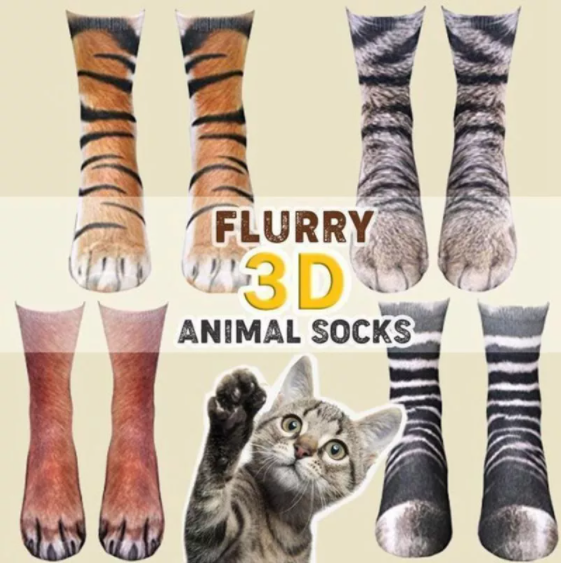 3D Animal Paw Socks Cute Cat Claws Socks Unisex Long Socks