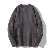 Vintage Twist Shape Round Neck Thickened Sweater