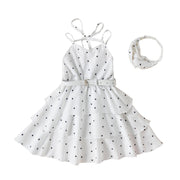 Strap Polka Dot Solid Color Children Dress