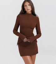 Fashion Sexy Hot Girl Hip Skirt Elegant Slim-fit Long Sleeve Dress Women's Clothing