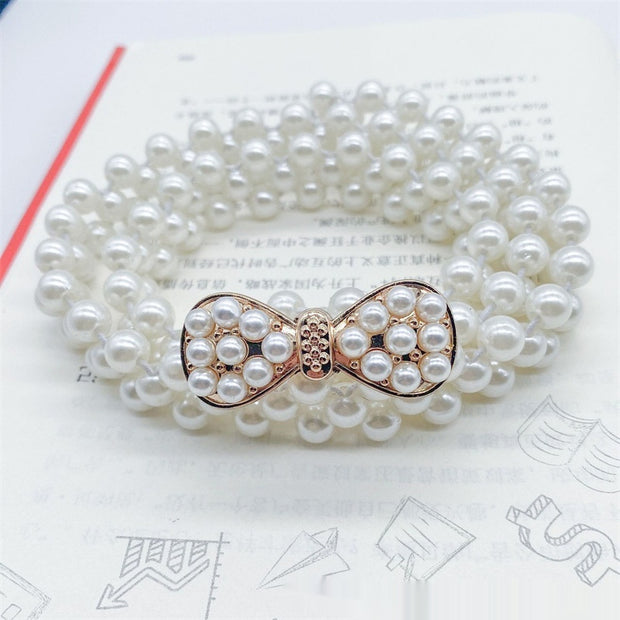 Women's White Pearl Waist Chain Decoration