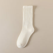 Winter Fleece-lined Thickened Middle Tube Cotton Thermal Terry Long Tube Casual Socks