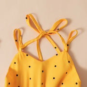 Strap Polka Dot Solid Color Children Dress