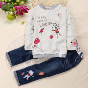 A little bit of loveliness 2pcs Shirt and Denim Pants