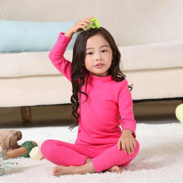 Girls' pajamas with warm middle collar home wear