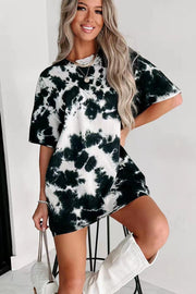 Tie-dye Sun Printed Loose T-shirt Women's Top