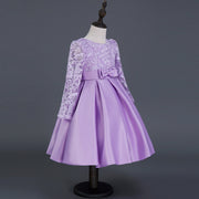 Children's dress princess dress long sleeve flower girl dress female purple lace costumes wholesale