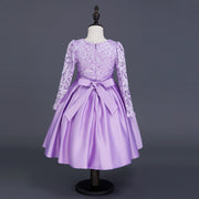 Children's dress princess dress long sleeve flower girl dress female purple lace costumes wholesale