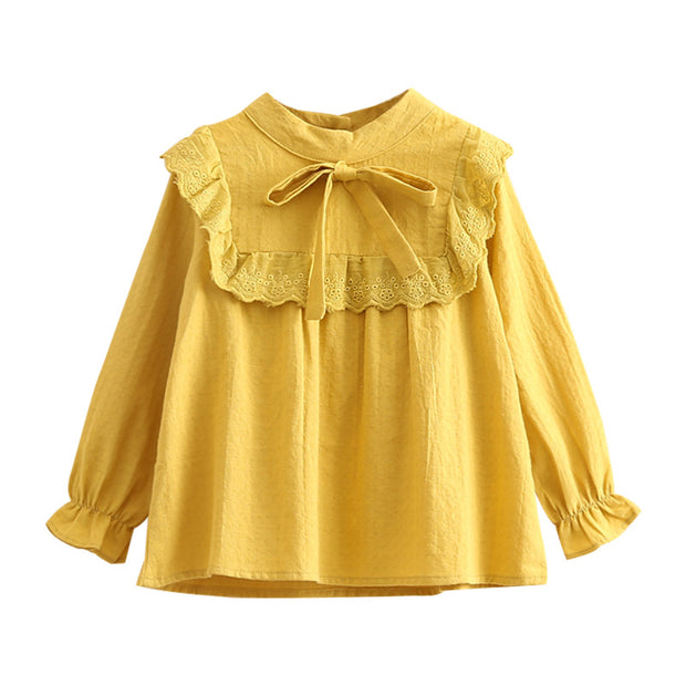 Children's bow long sleeve tunic