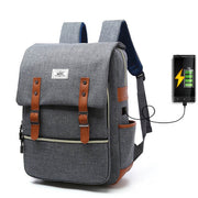 Vintage men women canvas backpacks school bags for teenage girls laptop backpack with USB charging fashion travel