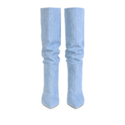 Women's Fashion Denim Knee-high Boots