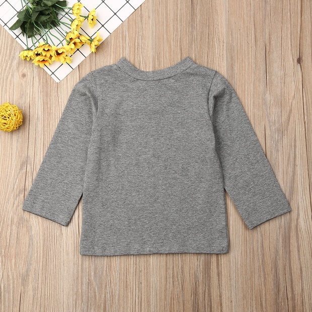 Letter Long-sleeved T-shirt | Male Baby Jumpsuit