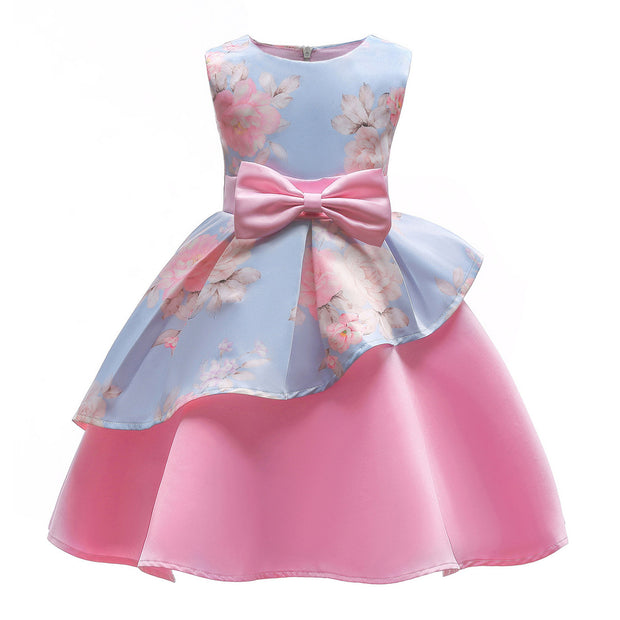 Printed Princess Dress Bow Dress