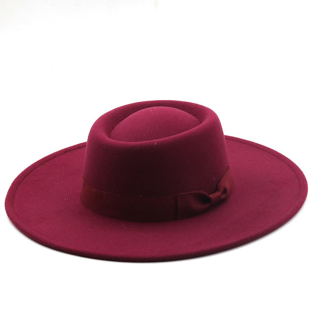 Autumn And Winter Woolen Big Brim Jazz Top Hat