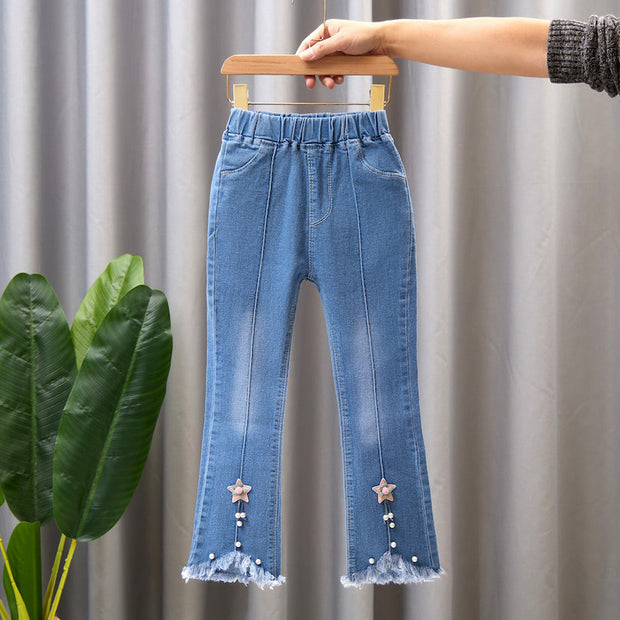 Children's Denim Wide Leg Pants Casual Speaker