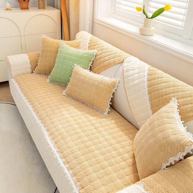 Thick Corduroy Sofa Cushion In Winter