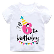 Children's Birthday Number Print Short Sleeve