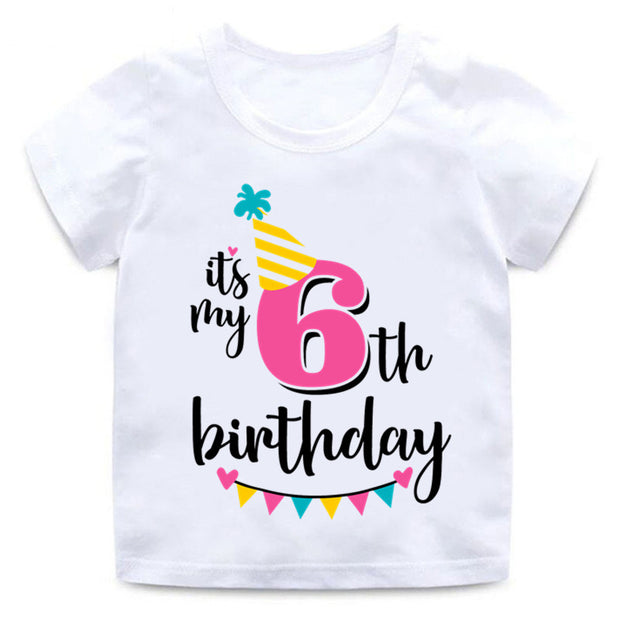 Children's Birthday Number Print Short Sleeve