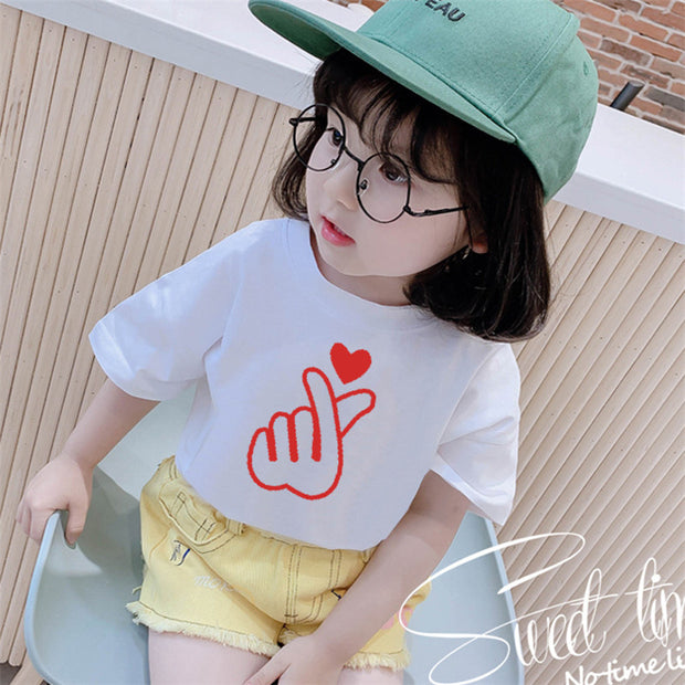 Girls' cotton short sleeve  T-shirt