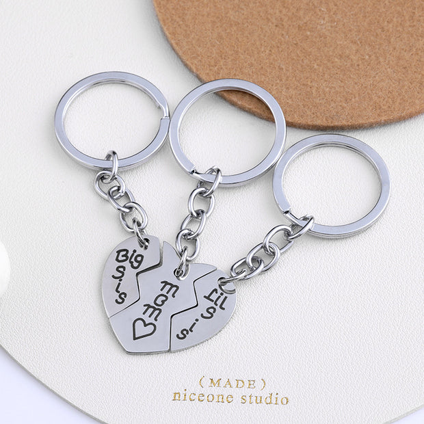 Daughter Birthday Gift Stainless Steel Mother's Day Puzzle Family Keychain