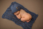 Sea Blue Blanket Hat Baby Photo Suit