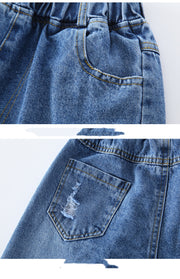 Loose Middle-aged Kids Children's Wide-leg Jeans