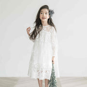 Children Girls Lace Mesh Princess Dress