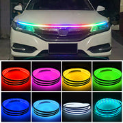 LED Daytime Running Light Strip Flexible Dynamic Car LED Hood Light APP Control.