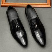 Formal Men Business Dress Pointed Toe Shoes Genuine Leather Mens