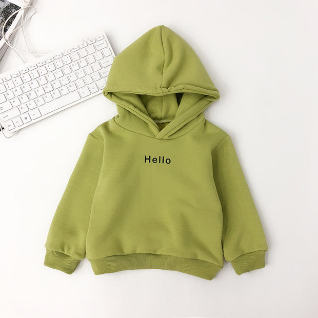 Children's Hooded Sweater Plus Velvet Padded Top