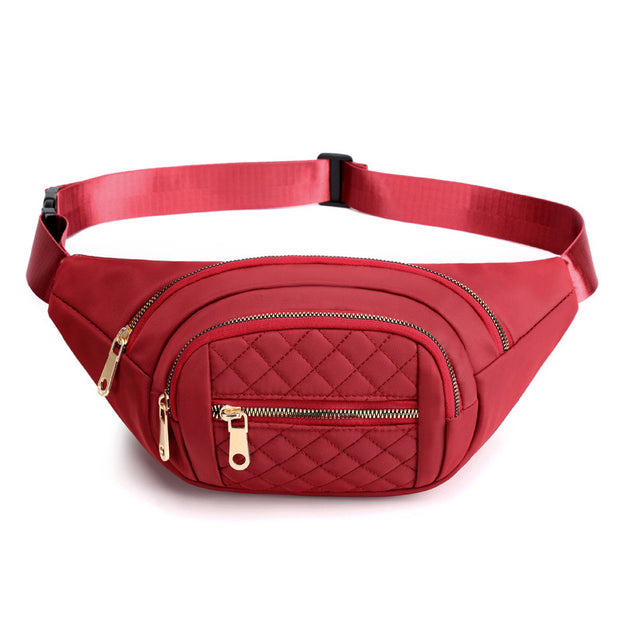 Women's Solid Color Nylon Crossbody Bag Shoulder Multifunctional Waist Bag