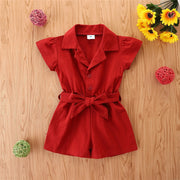 Fashion Solid Color Short-sleeved Jumpsuit