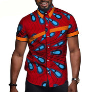 African Men Clothing Printed Short Sleeve Top T Shirt