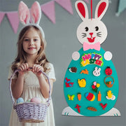 Easter Kids DIY Felt Bunny Pendants Toy with Detachable Alphabet Easter Ornament Kids Easter Gift for Home Door Wall Decoration