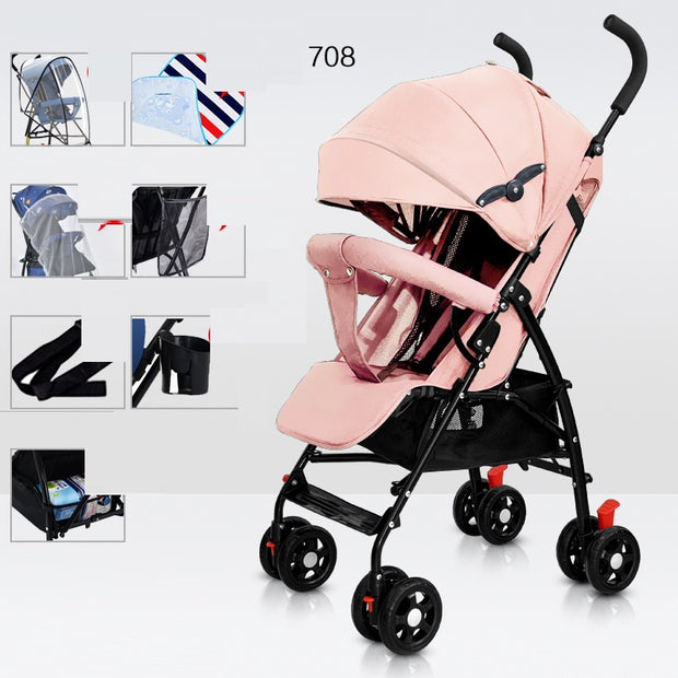 Sit And Lie Down Baby Portable Folding Simple Trolley