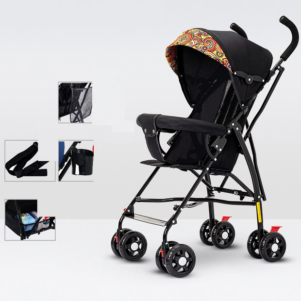 Sit And Lie Down Baby Portable Folding Simple Trolley