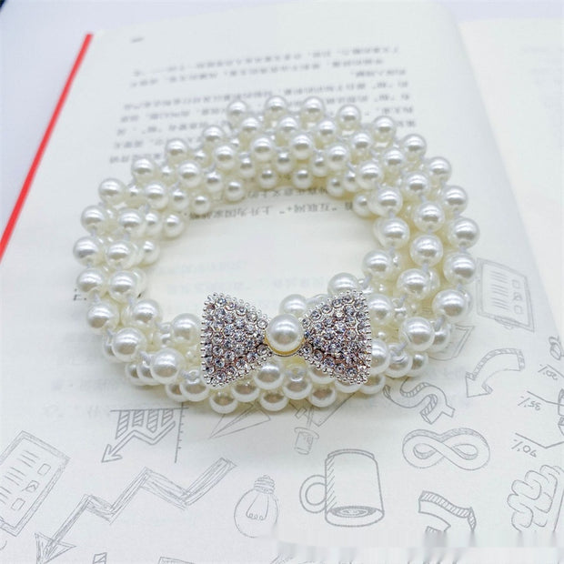 Women's White Pearl Waist Chain Decoration