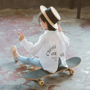 Children's Letter Loose Thin Long Sleeve Shirt