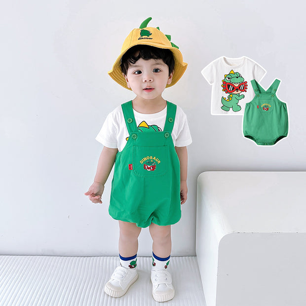 Babies' Overalls T-shirt Western Style Suit