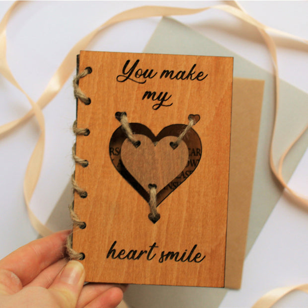 Personalized Wooden Valentine's Day Gift Card