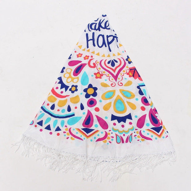 Printed Tassel Round Beach Towels And Yoga Mat