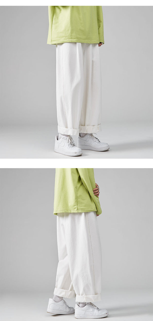 New Straight Wide-leg Cropped Pants