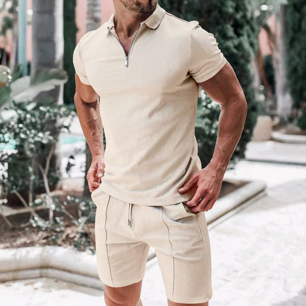 Men's Casual Waffle Cozy Short Sleeve Loose Casual Shirt