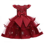 Girls Sleeveless Princess Cake Mesh Dress